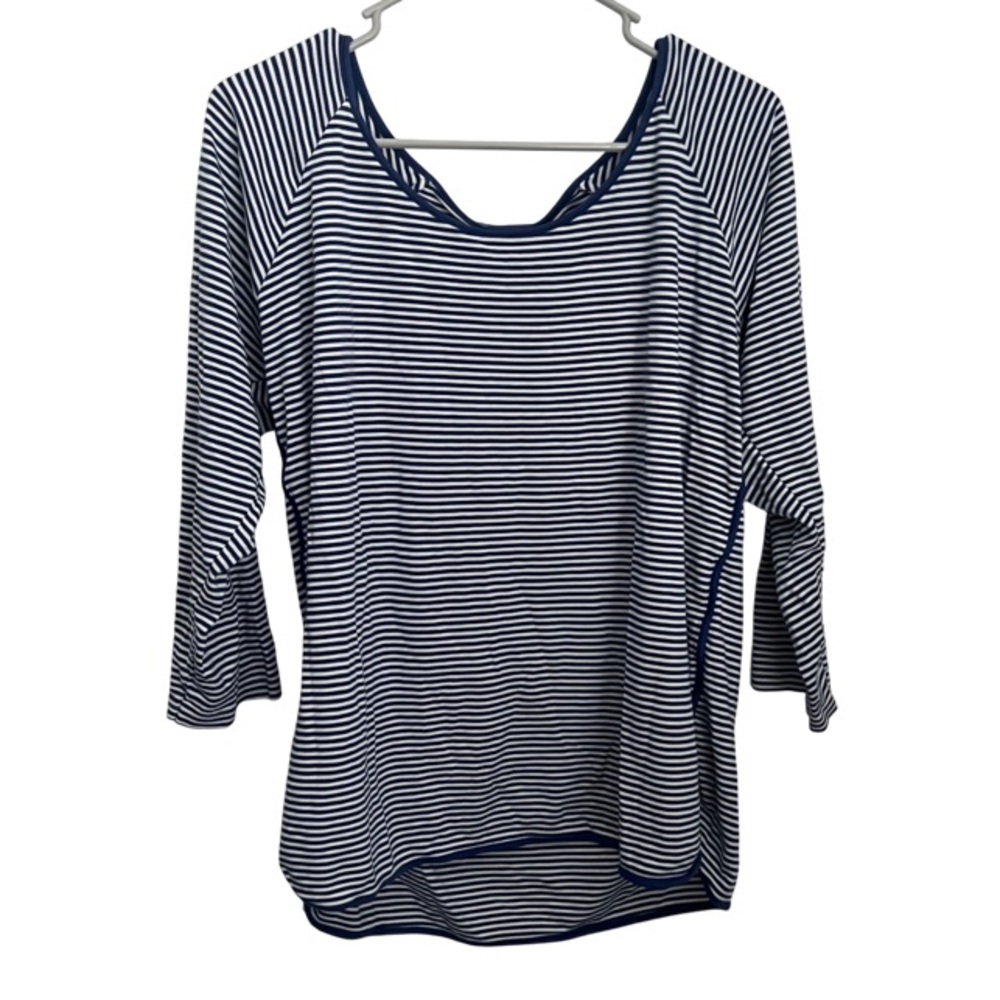 Striped Navy & White Women's Pajama Top
